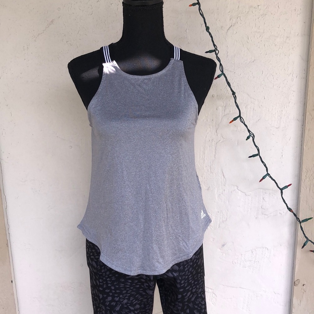 NWT adidas XS Gray Women’s Tank w/ Mesh Straps
